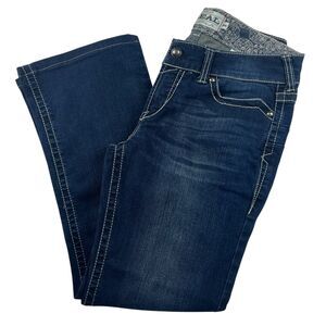 Ariat REAL Denim Women's Bootcut Jeans Dark Wash Embellished Pockets Size 30